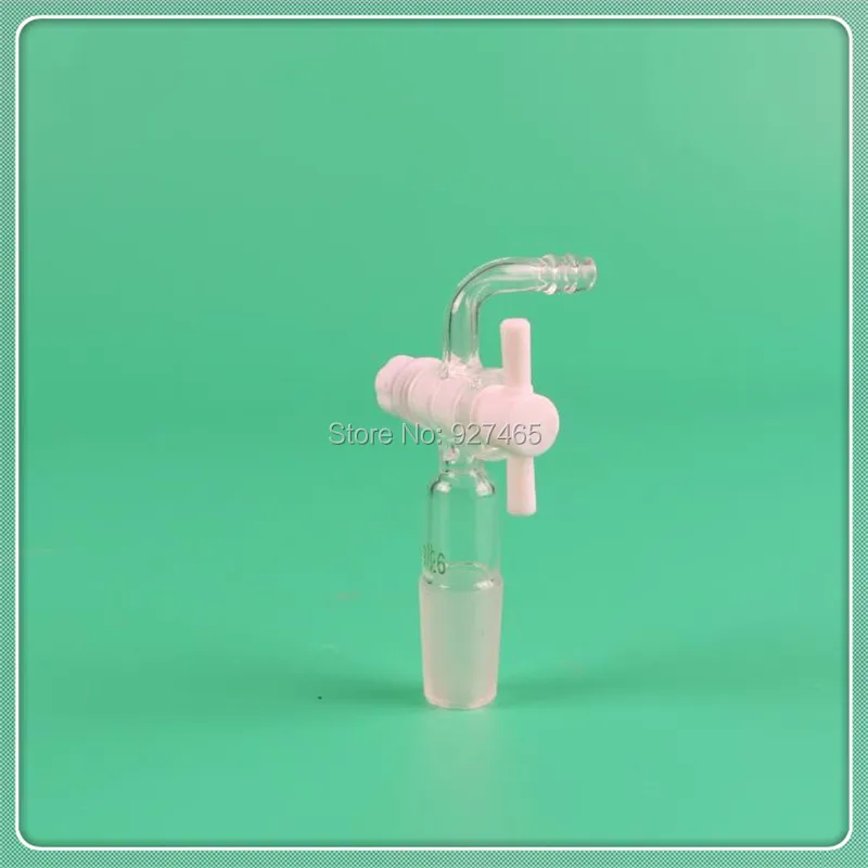 Лабораторный стеклянный вакуумный адаптер 90 изгиб с PTFE пробкой 19/26 | Канцтовары
