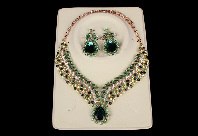 Trendy Bridal Jewelry Sets Wedding Necklace &amp Earring For Brides Party Costume Accessories Flowers Decoration Women Present | Украшения