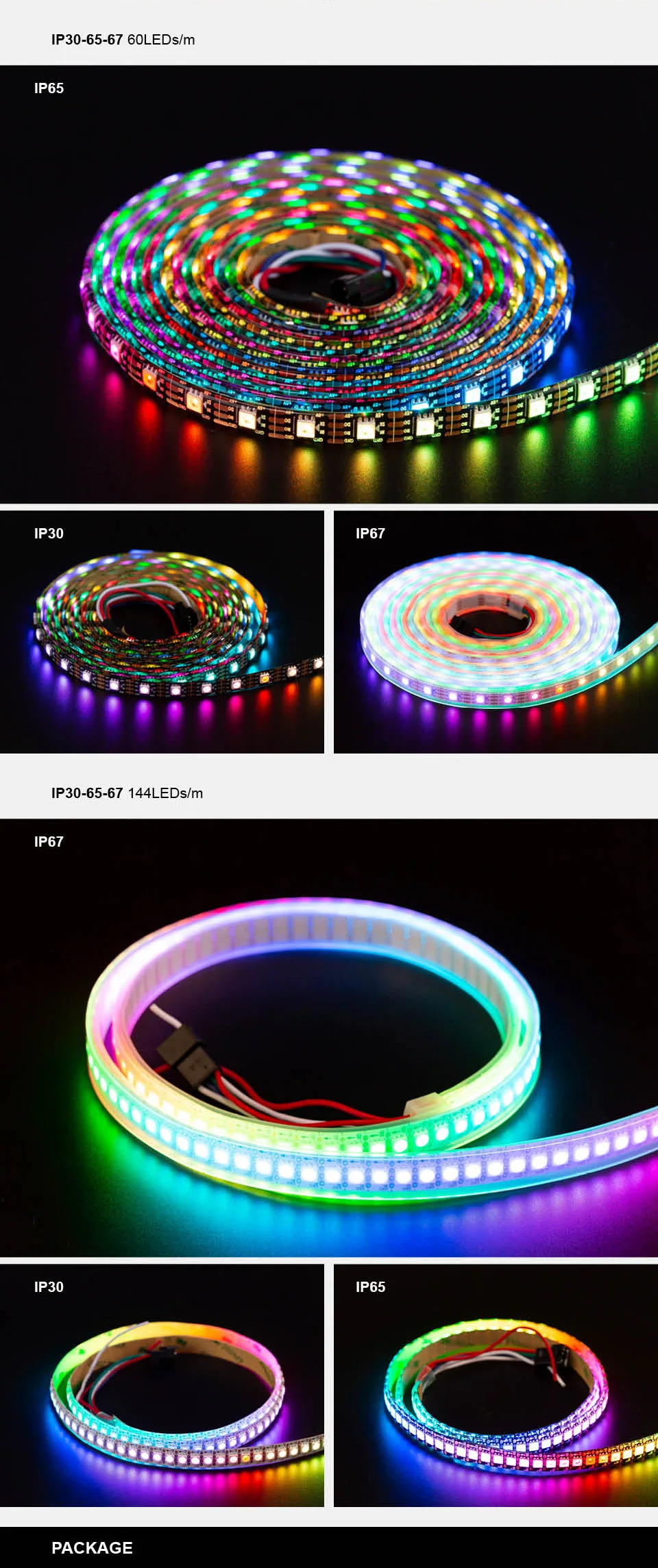 WS2815 DC12V(WS2812B/WS2813) RGB светодиодный Пиксели полосы светильник индивидуально адресуемых СВЕТОДИОДНЫЙ двойной сигнала синхро-адаптер длиной 1 м/5 м 30/60/144 Пиксели/светодиодный s/m