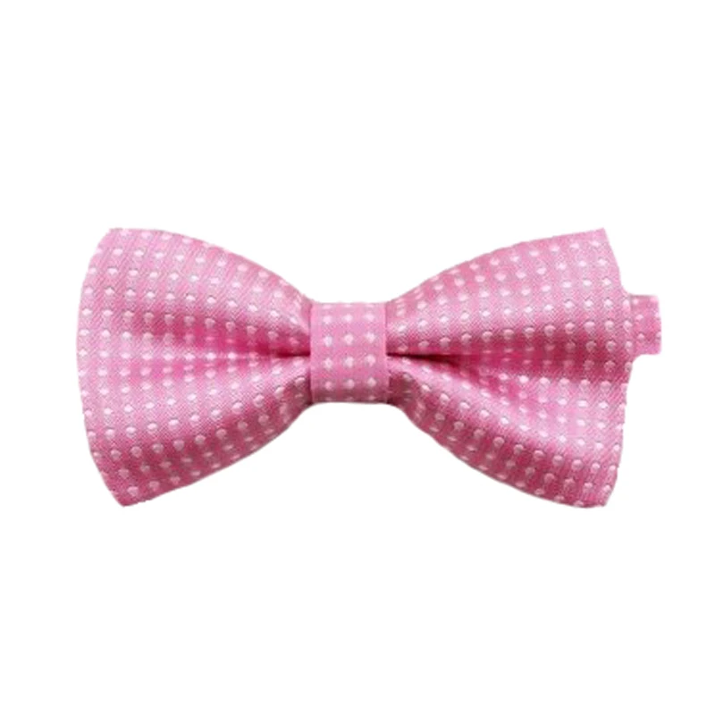 Pink Детский модный формальный хлопковый галстук-бабочка, детский классический галстук-бабочка в горошек, цветная бабочка для свадебной вечеринки, галстук бабочка для питомца Галстуки для смокинга HB0005 - Цвет: Pink