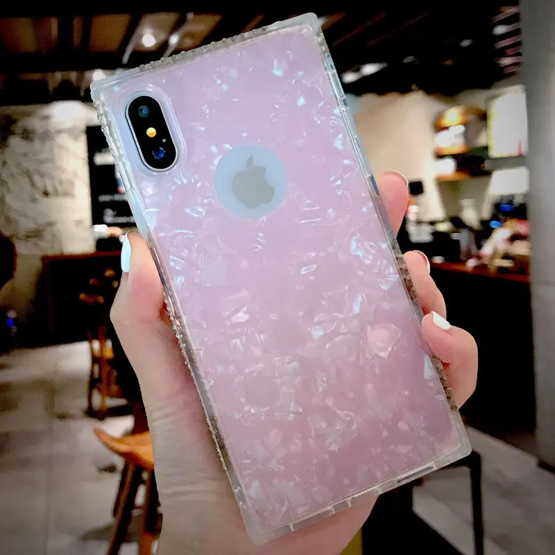 Ascromy для IPhone X Case Роскошные прозрачные ультра тонкие блестящие милые