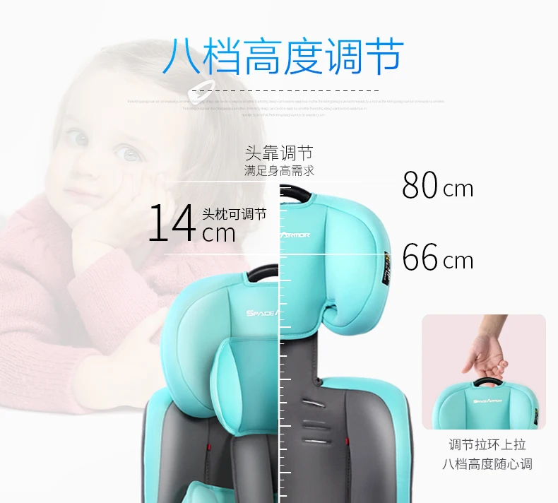 Детское автокресло Isofix двойной Интерфейс детское безопасное сидение От 0 до 12 лет Портативный автокресло 5-точечный ремень безопасности восемь регулировкой по высоте