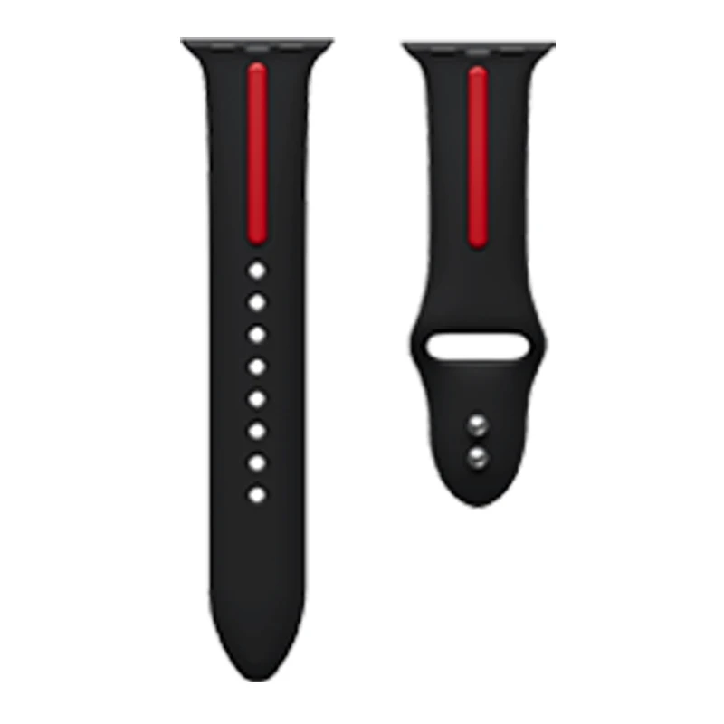 OSRUI спортивный силиконовый ремешок для apple watch band 42 мм 38 мм iwatch band 44 мм/44 3 2 1 резиновый браслет наручные часы аксессуары - Цвет ремешка: black red