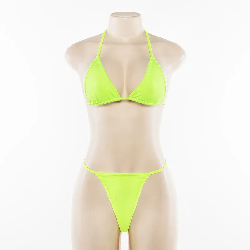 Женский купальник-бикини однотонный пляжный купальник монокини лето 2019 | Женская