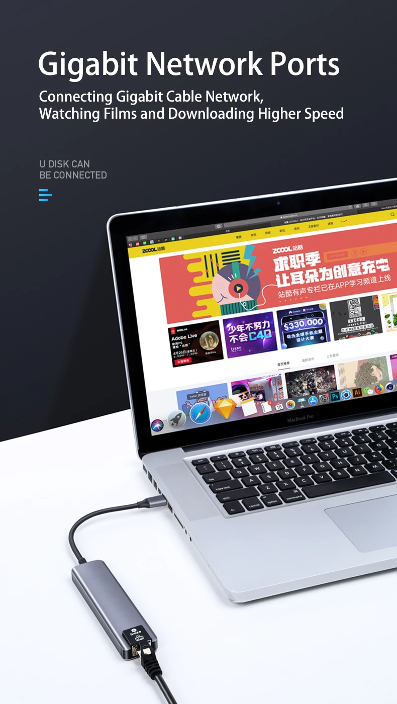 Usb-хаб Biaze type C для мульти USB 3,0 HDMI RJ45 TF/SD кард-ридер адаптер для MacBook Pro Galaxy S9 S8 huawei P30 P20 type C концентратор