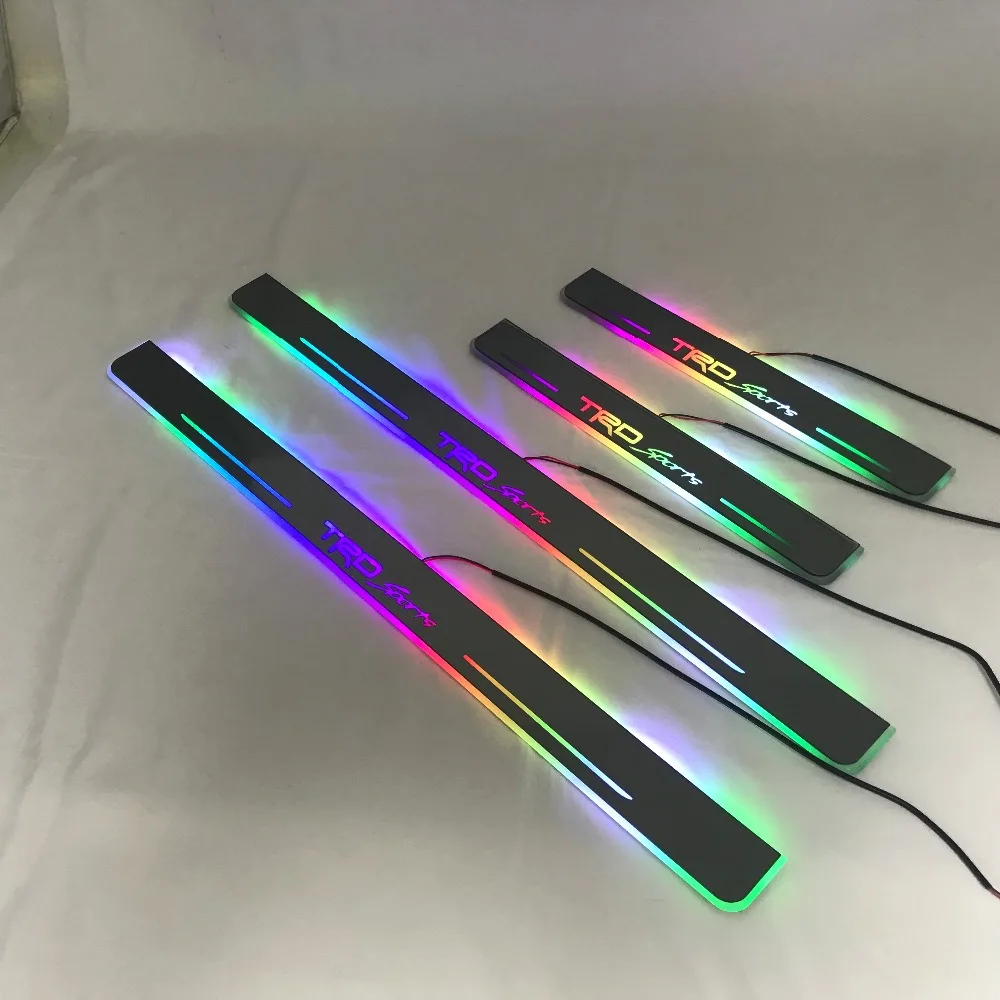 RQXR led движущиеся двери потертости для toyota tundra динамический порог пластина плоская подкладка накладка автомобильные аксессуары Добро пожаловать Свет