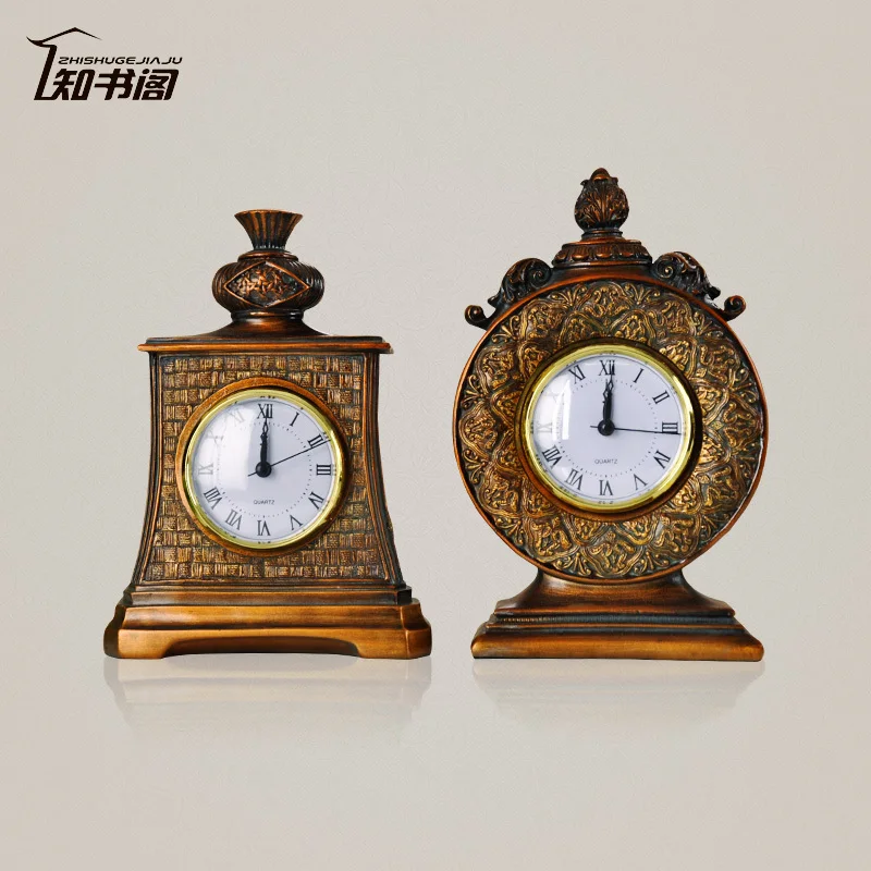 Креативные украшения для дома подарочные из смолы европейские ретро часы