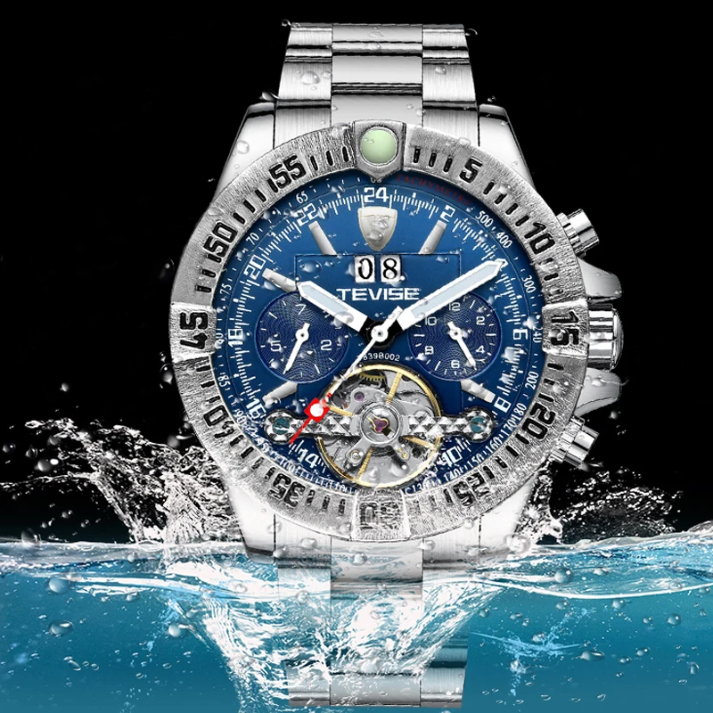 Tevise мужские Tourbillon автоматические механические часы лучший бренд класса люкс золотые для мужчин с автоматическим заводом наручные часы Relogio Masculino