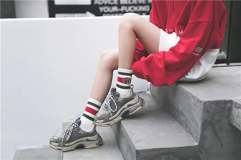 Harajuku/Новинка года; сезон осень-зима; женские модные носки с тигром; calcetines mujer sokken skarpetki damskie chaussette femme