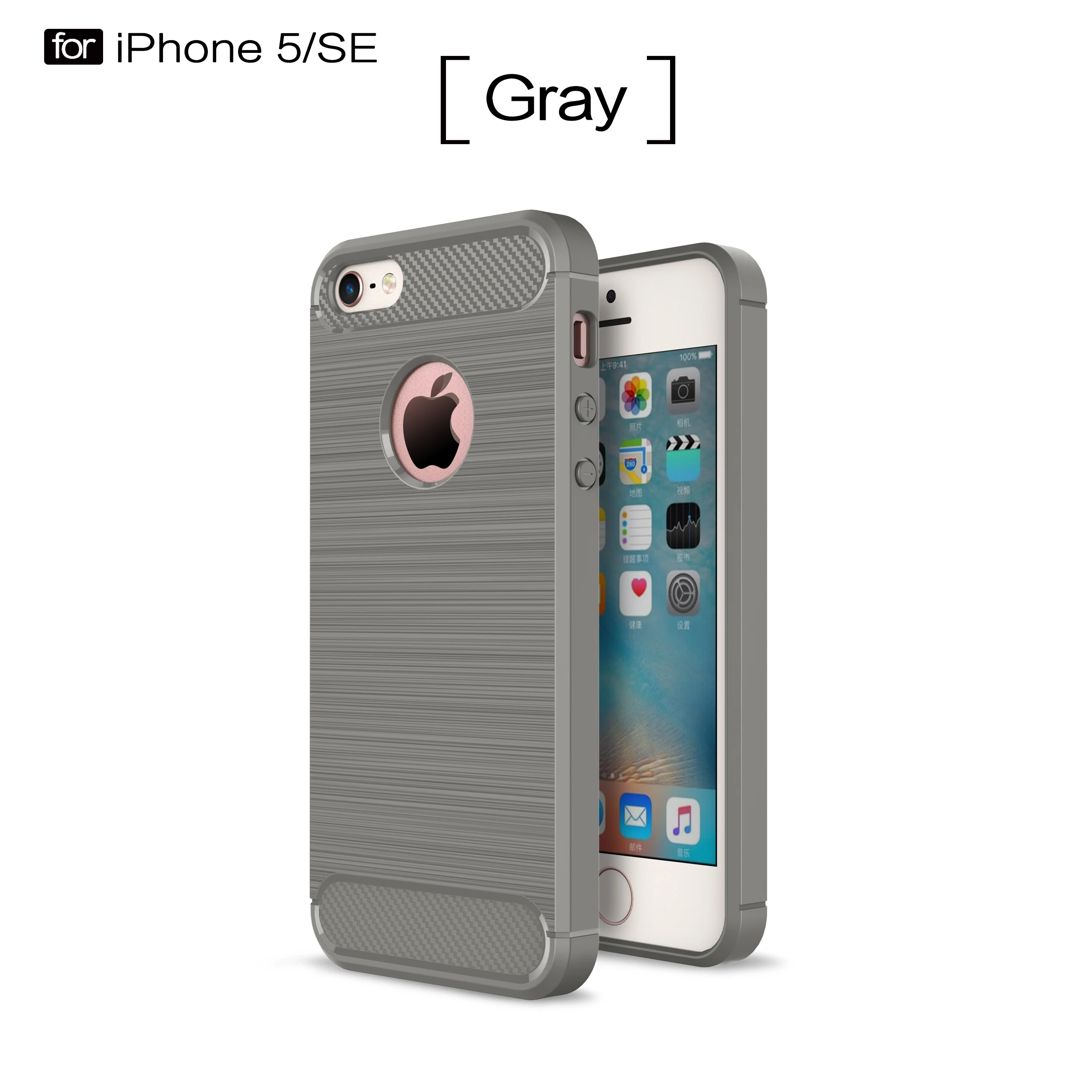 Gray SSDTXW Защитный чехол Bova из углеродного волокна для Apple iPhone SE 5 5S силиконовый чехол из ТПУ Ультратонкий Мягкий чехол матовый чехол fundas coque - Цвет: Gray SSDTXW