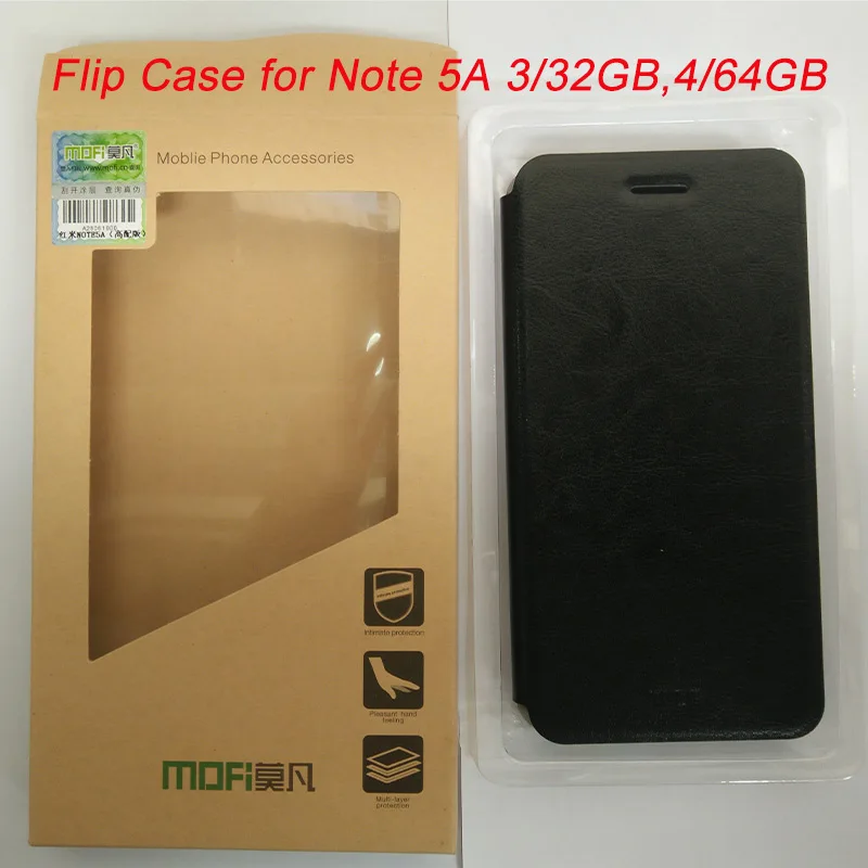 Case Note 5A 32 64GB Чехол-книжка Xiao mi для Note 5A mi 5C Xiao mi 5S Plus mi 6, высокое качество - Цвет: Case Note 5A 32 64GB