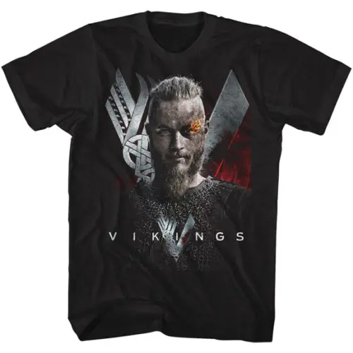 Vikings пламя лицензионный для взрослых Футболка история драмы сериал ТВ