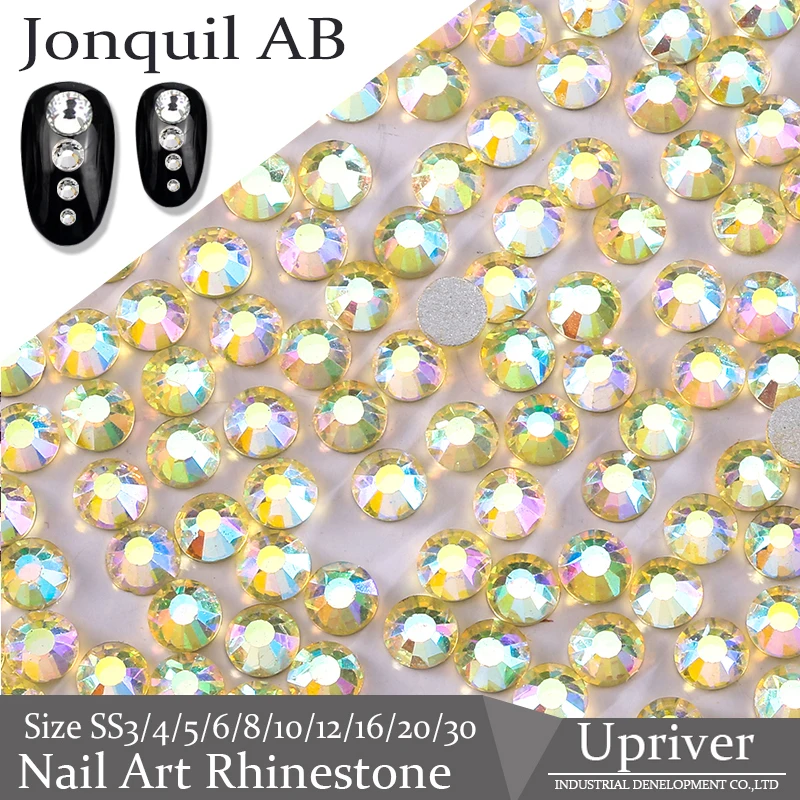 Рельефная драпировка Jonquil AB Flatbak блестящие дизайн ногтей Украшение Свободные