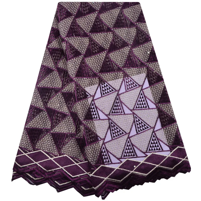 

2019 Latest African French Lace Fabric Purple High Quality Tulle Laces Fabrics With Beaded For African Lace Dresses 1391