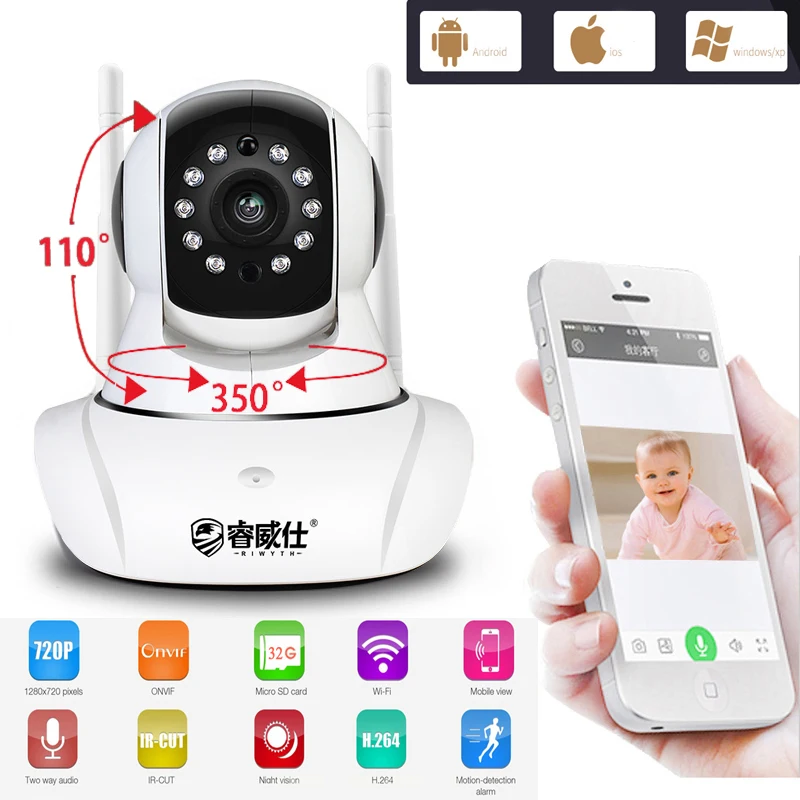 Камера видеонаблюдения HD 720P с ИК подсветкой и дуплексным аудио|micro camera wi-fi|micro