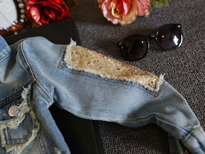 New 2017 Girl Jackets Girl's Denim Outercoat Children Outerwear Spring and Autumn Clothes Kids Jeans For 1-12T | Детская одежда и