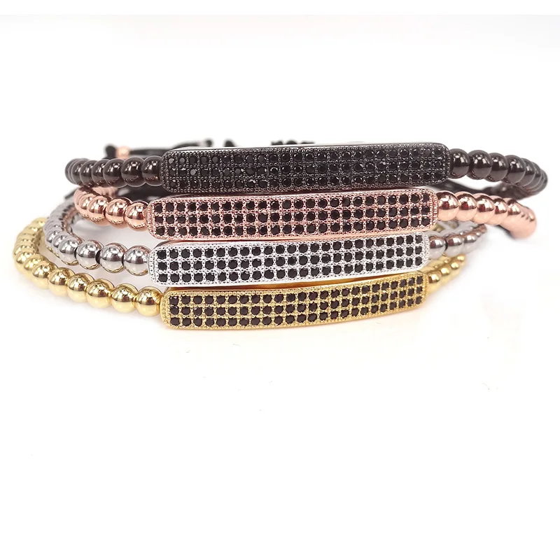 Новые браслеты Macram плетеный модный браслет золотого цвета с длинными бусинами из