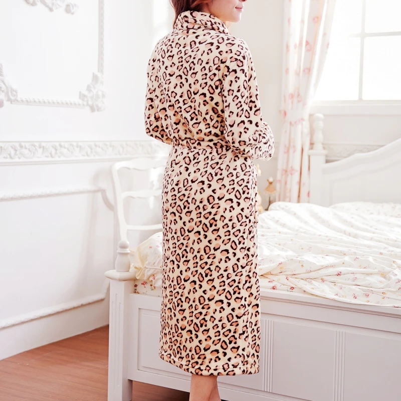 Для женщин леди коралловые бархатные пижамы пикантные леопардовые Фланелевые