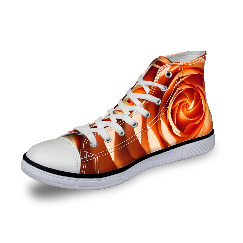 

Customized 2019 New Design Casual Shoes Woman 3D Flower Printing High-top Vulcanized Shoes for Women Flats Canvas Shoes Student