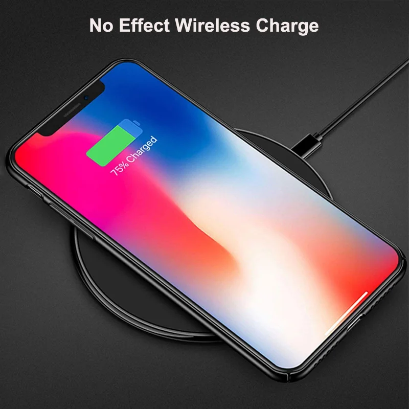 Роскошный чехол с беспроводным зарядным устройством для iPhone X 10 Ультратонкий