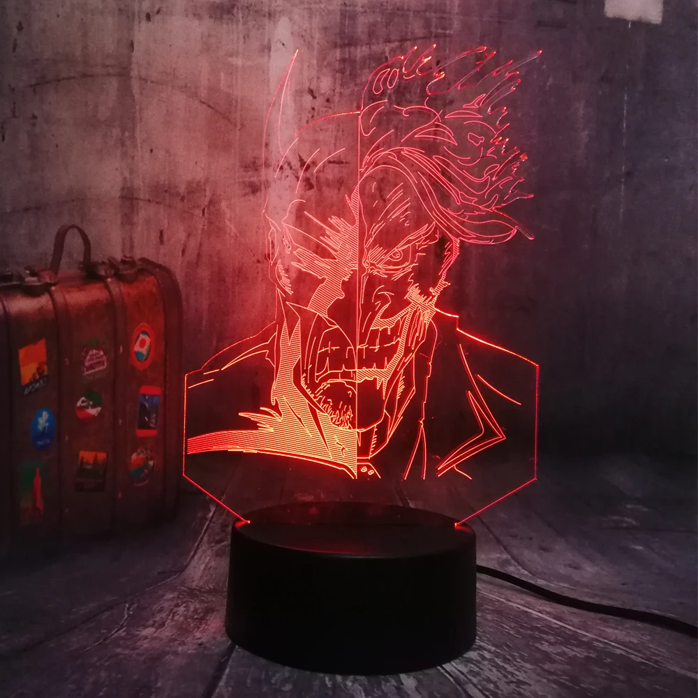 Лига Справедливости два лица Бэтмен клоун Джокер DC Hero 3D RGB светодиодный ночной Светильник USB настольные вечерние лампы домашний декор Детская игрушка Рождественский подарок