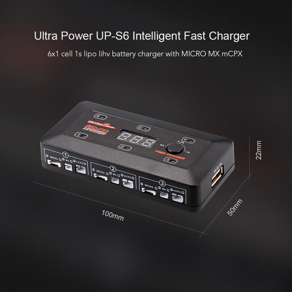 Ультра мощный UP S6 3 7 В 1S Lipo LiHv зарядное устройство с MICRO MX mCPX USB портом для Blade Inductrix RC