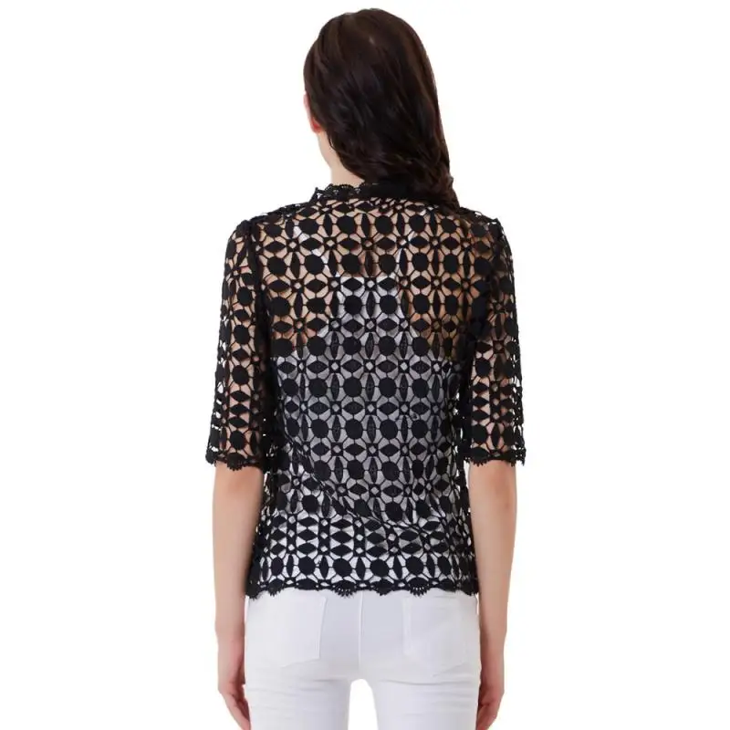 Женская винтажная открытая куртка спереди Женские однотонные топы с вырезами