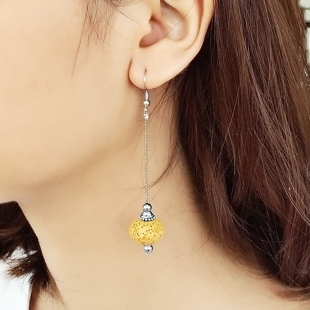 Женские серьги подвески BOEYCJR ручной работы из натурального камня|dangling earrings for