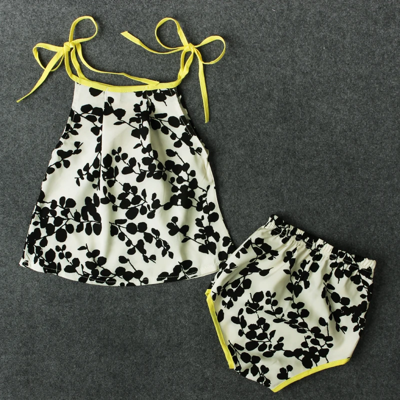 2017 Новый бренд Летняя Одежда для девочек комплекты одежды в повседневном стиле