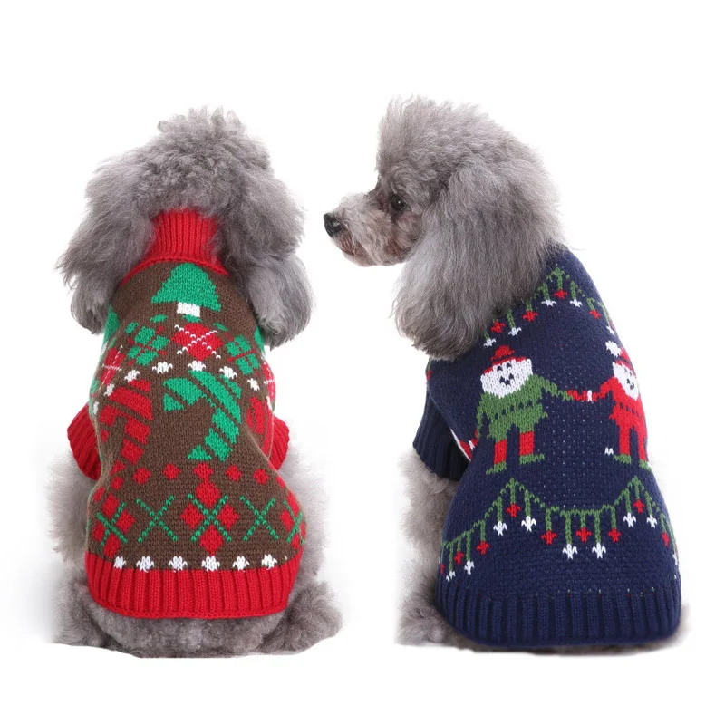 

Xmas Pet Dog Clothes Lovely Puppy Pets Cat Sweater Knitted Coat Winter Outdoor Sport Warm Small Dog Sweaters Christmas Gift