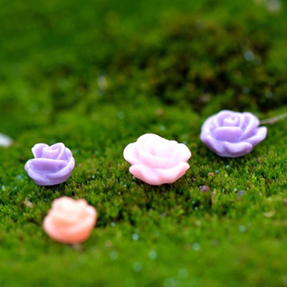 5 шт./лот Разноцветные Мини искусственные цветы миниатюрные садовые аксессуары