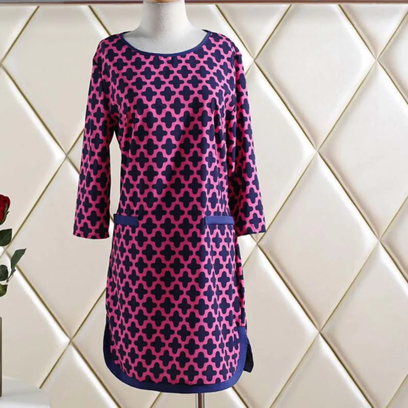 2017 Для женщин осеннее платье Повседневное Стиль три четверти с О образным