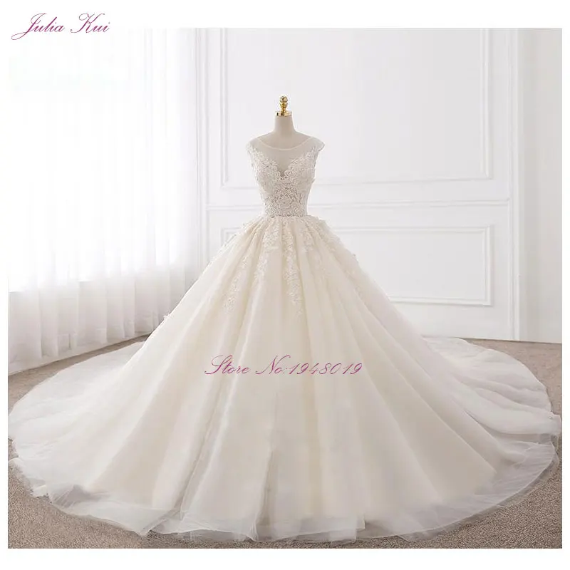 Свадебное платье с кружевной аппликацией и вышивкой из тюля|vestidos de novia|bridal gowngown