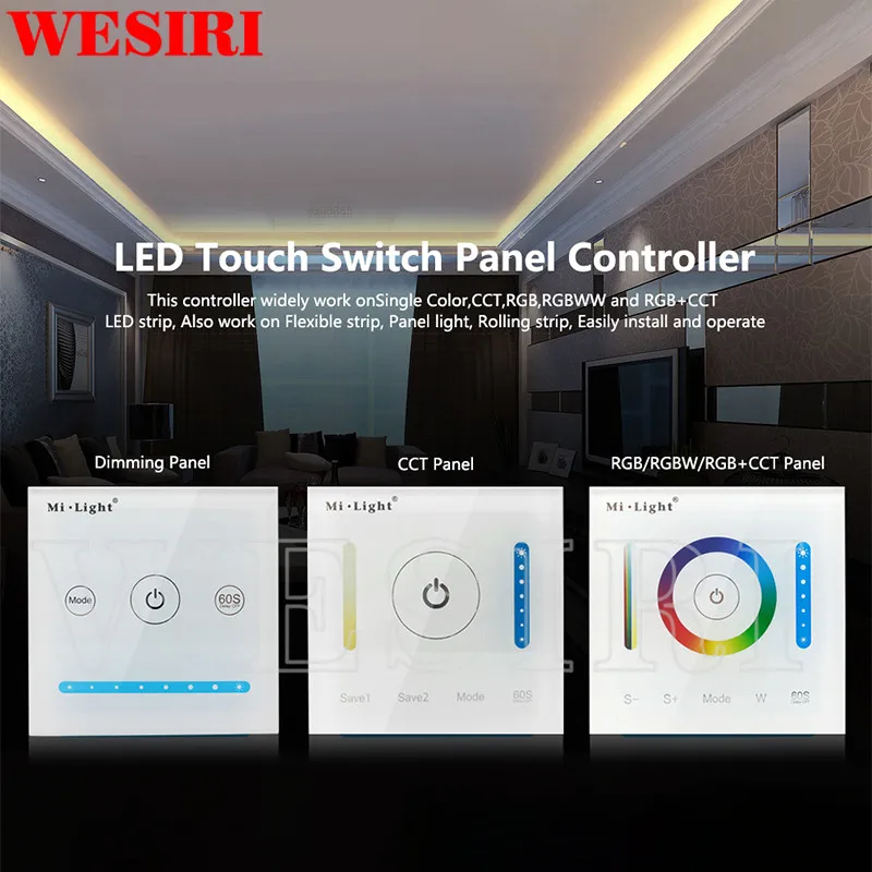 Milight Smart LED Panel Controller P1 P2 P3 Color Temperature Dimmer RGB CCT Wall Mounted Touch Switch | Освещение