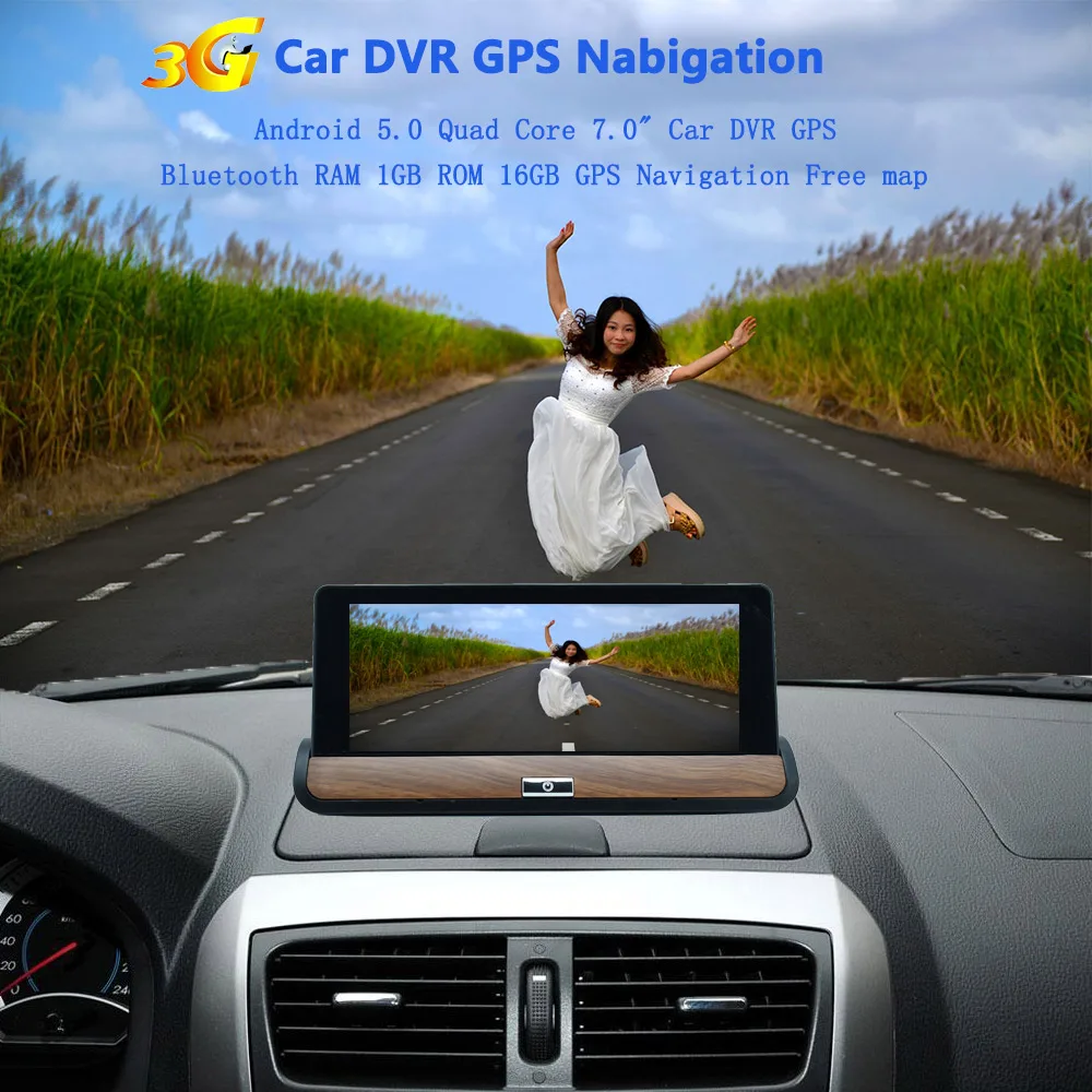 Sbhei 3g 7 &quotавтомобильный gps DVR камера Android 5 0 wifi двойной объектив Full HD 1080P видео