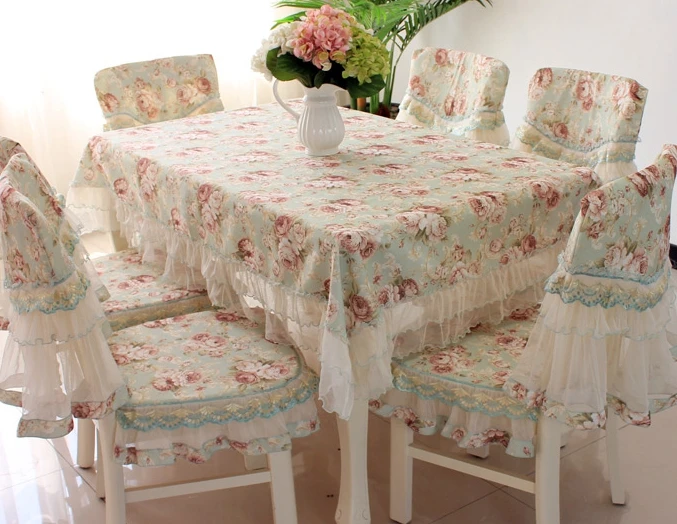 Набор для обеденного стола кружевная скатерть рустикальная чехол стула тканевый