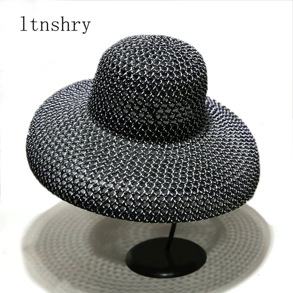 

Соломенная шляпа женская, с широкими полями, складная, летняя, 2019