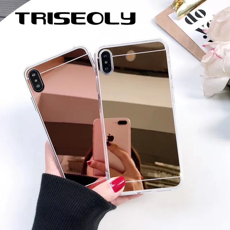 Чехол TRISEOLY для Samsung Galaxy A7 2018 роскошная задняя крышка с зеркалом из розового золота