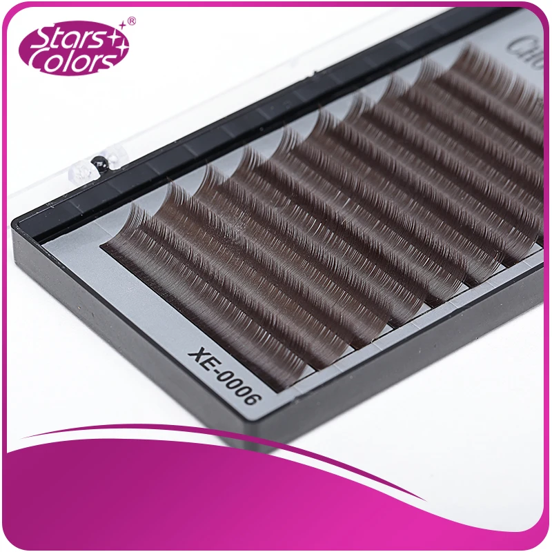 Лидер продаж толстые цветные шоколадные ресницы для наращивания накладные