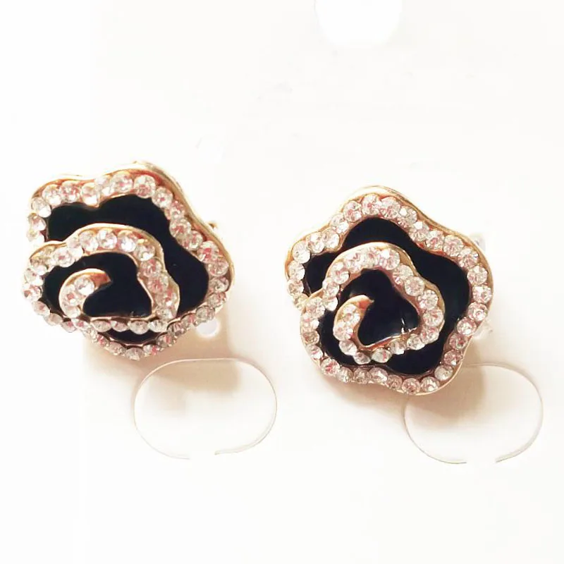 2018 новые женские хрустальные серьги золотые со стразами бижутерия с розовым