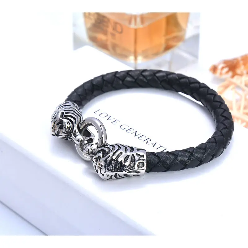 Браслет из нержавеющей стали с леопардовым принтом 21 мм | Украшения и аксессуары