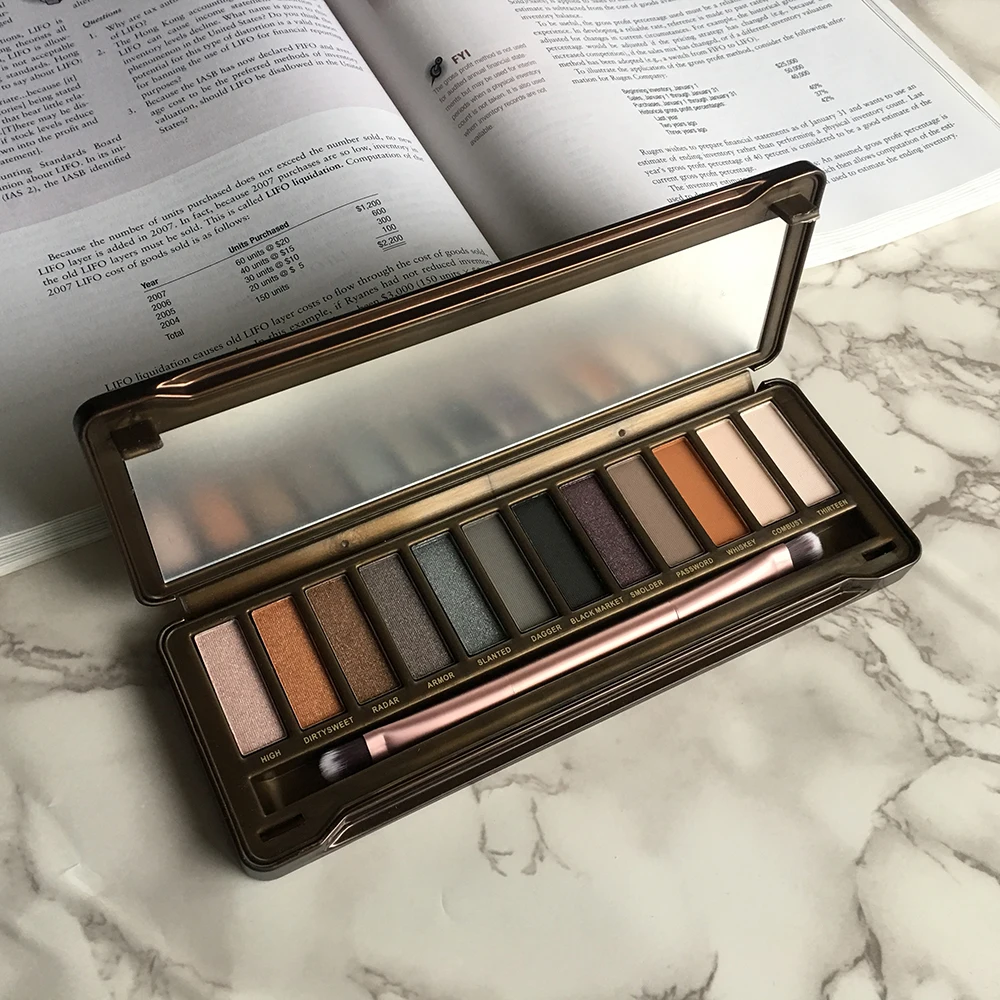 Матовые тени для век Shimmer Natural 12 цветов Тени для век прессованная пудра профессиональная палитра макияжа долговечная Палитра Косметика