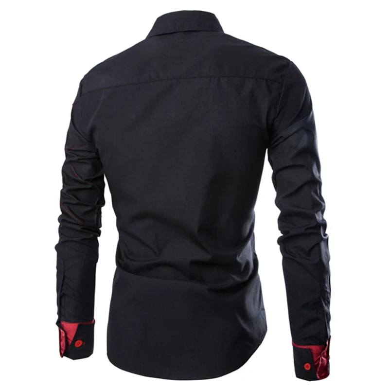 Мужская клетчатая рубашка повседневная приталенная с длинными рукавами 3 цвета в