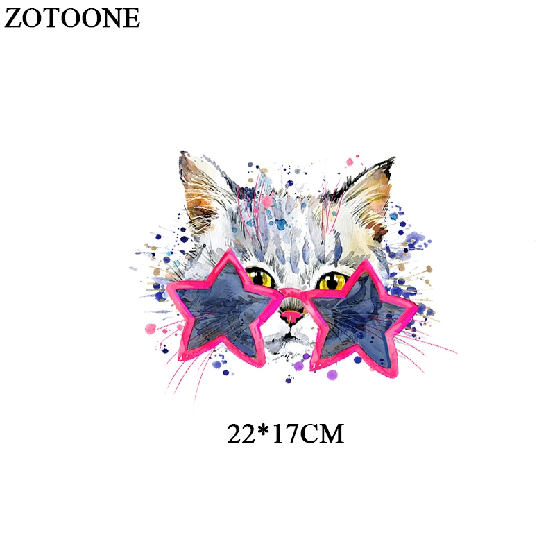 ZOTOONE/милая детская одежда с котами; нашивки с наклейками; наклейки с утюгом и теплопередачей; украшение «сделай сам»; аппликация для детских топов; платье