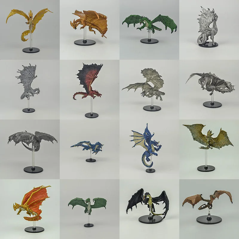 10pcs dragons random 50 шт. TRPG миниатюрный игровой эльф Гном Воин Priest колдуна космического аппарата изгой, гигантские подземелья Монстр undead существо зверь "дракон" Рисунок - Цвет: 10pcs dragons random