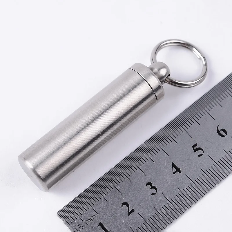 

Outdoor EDC Stainless Steel 304 High Hardness Sealed Box Mini Metal Medicine Waterproof 15MM Diameter Large Waterproof Warehouse