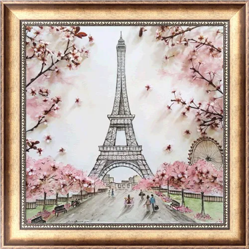 Eiffel Tower Diy 5d алмазная картина животное круглая Алмазная мозаика картина стежка вышивка узор вышивка ручной работы Детский подарок - Цвет: Eiffel Tower