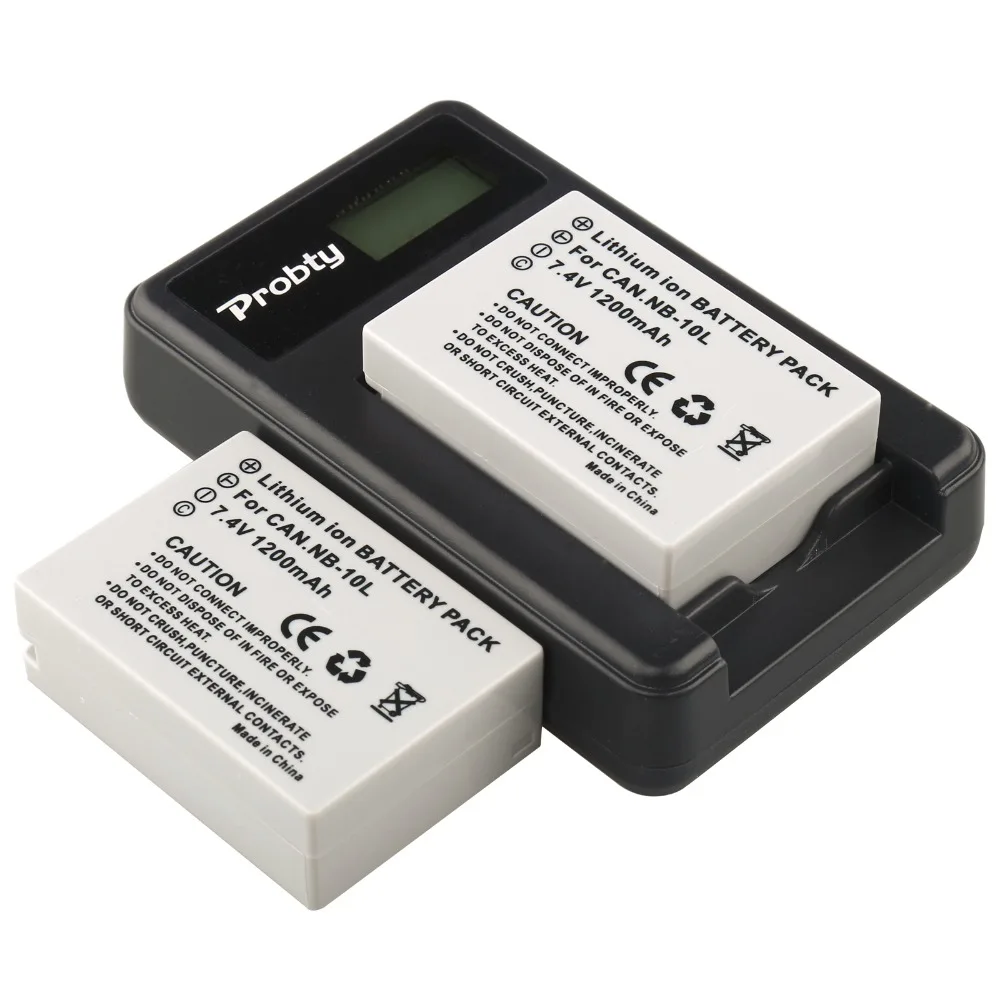 Зарядное устройство PROBTY для фотоаппарата 2 шт. аккумулятора Фотоаппарата Canon G1X G15