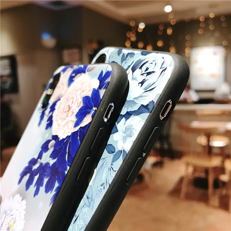 3D с тиснением и изображением цветка чехол для samsung Galaxy S10e S8 S9 S10 A9 A8Star A6 плюс A7 A3 A5 S7 край A30 A50 M10 TPU Защитный чехол