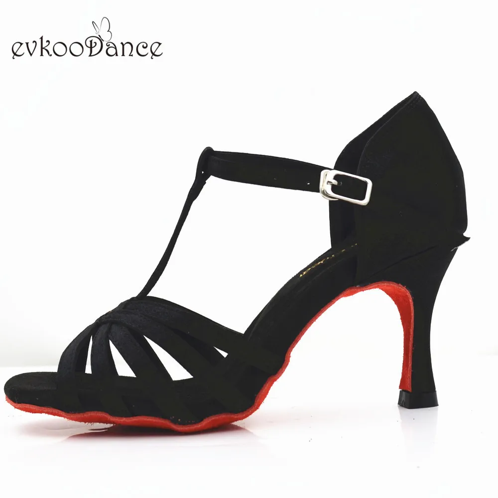 

Latin Dancing Shoes For Women Black Color Size US 4-12 Zapatos De Baile 7.3cm High Heel Professional NL262